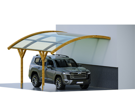 0071001 Ahşap Araba Otoparkı Veranda